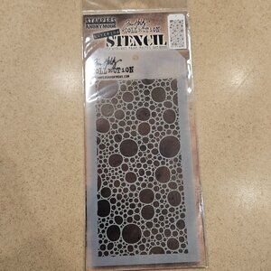 RARE TIM HOLTZ STAMPERS ANONYMOUS LAYERING BUBBLES STENCIL INK PAINT SCRAPBOOK